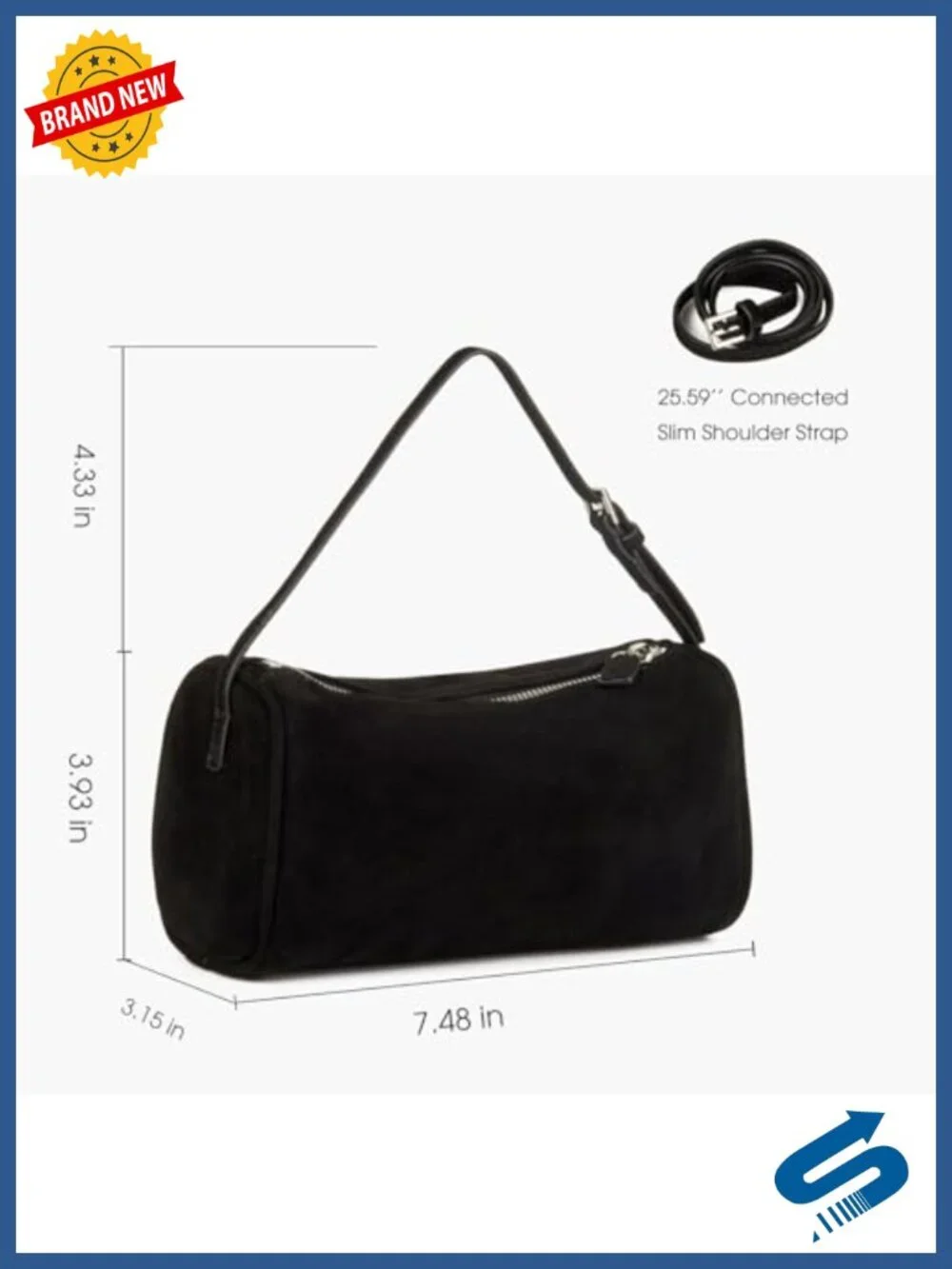 Premium Suede Leather Small Hobo Crossbody Bag with Adjustable Strap for Women